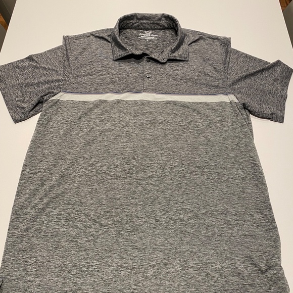 Vineyard Vines Sankaty Stripe Performance Polo in Gray - Picture 3 of 4